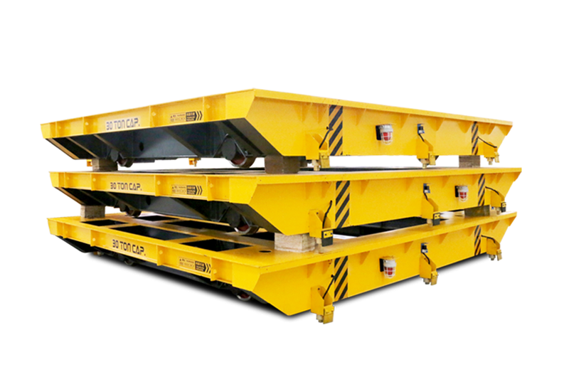 浙江紹興40噸V型臺(tái)面電動(dòng)平板車交付成功